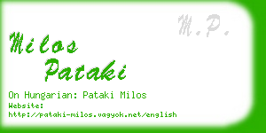 milos pataki business card